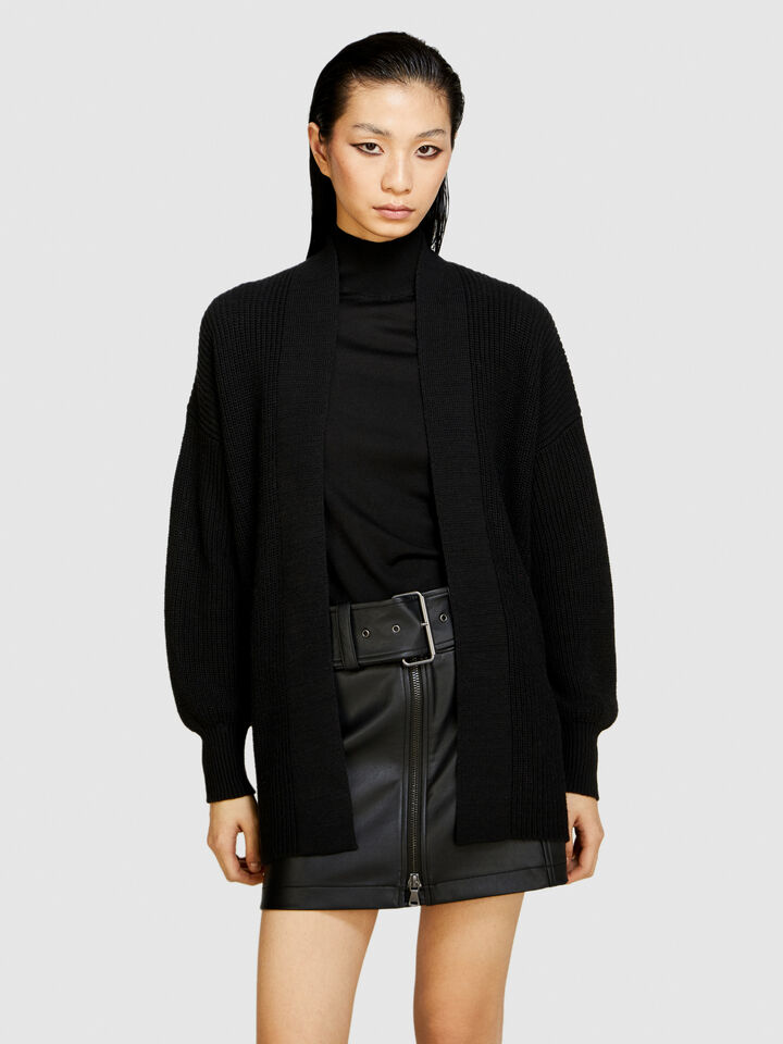 Oversized cardigan - women's cardigans - Black | Sisley image number 4